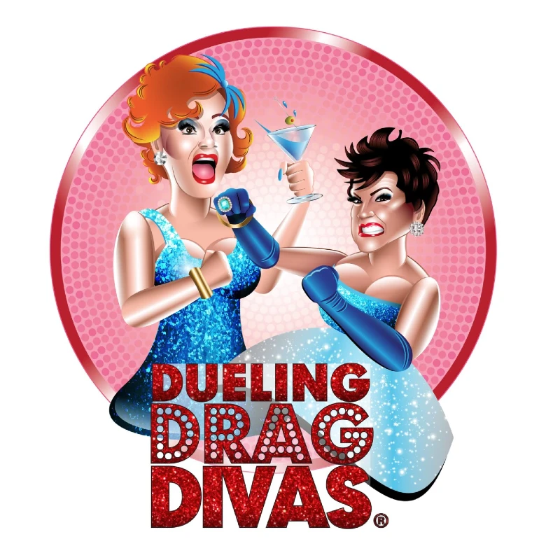 A cartoon image of drag queens.