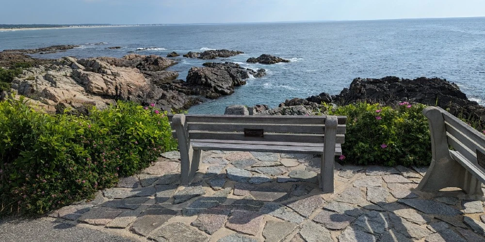 A bench overlooking the ocean at Marginal Way
