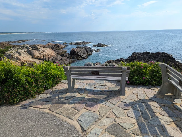 A bench overlooking the ocean on the Marginal Way