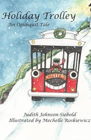 A book cover titled 'Help for the Trolley, An Ogunquit Tale'