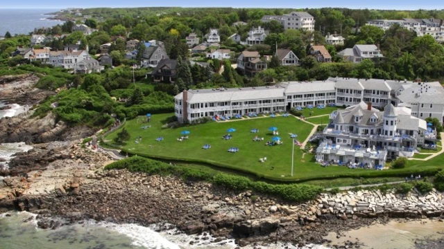 An aerial view of the Beachmere hotel.